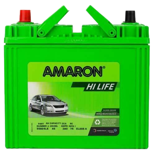 AMARON NS60L 55B24L 50B24L 46B24L 45AH 18 MONTHS WARRANTY